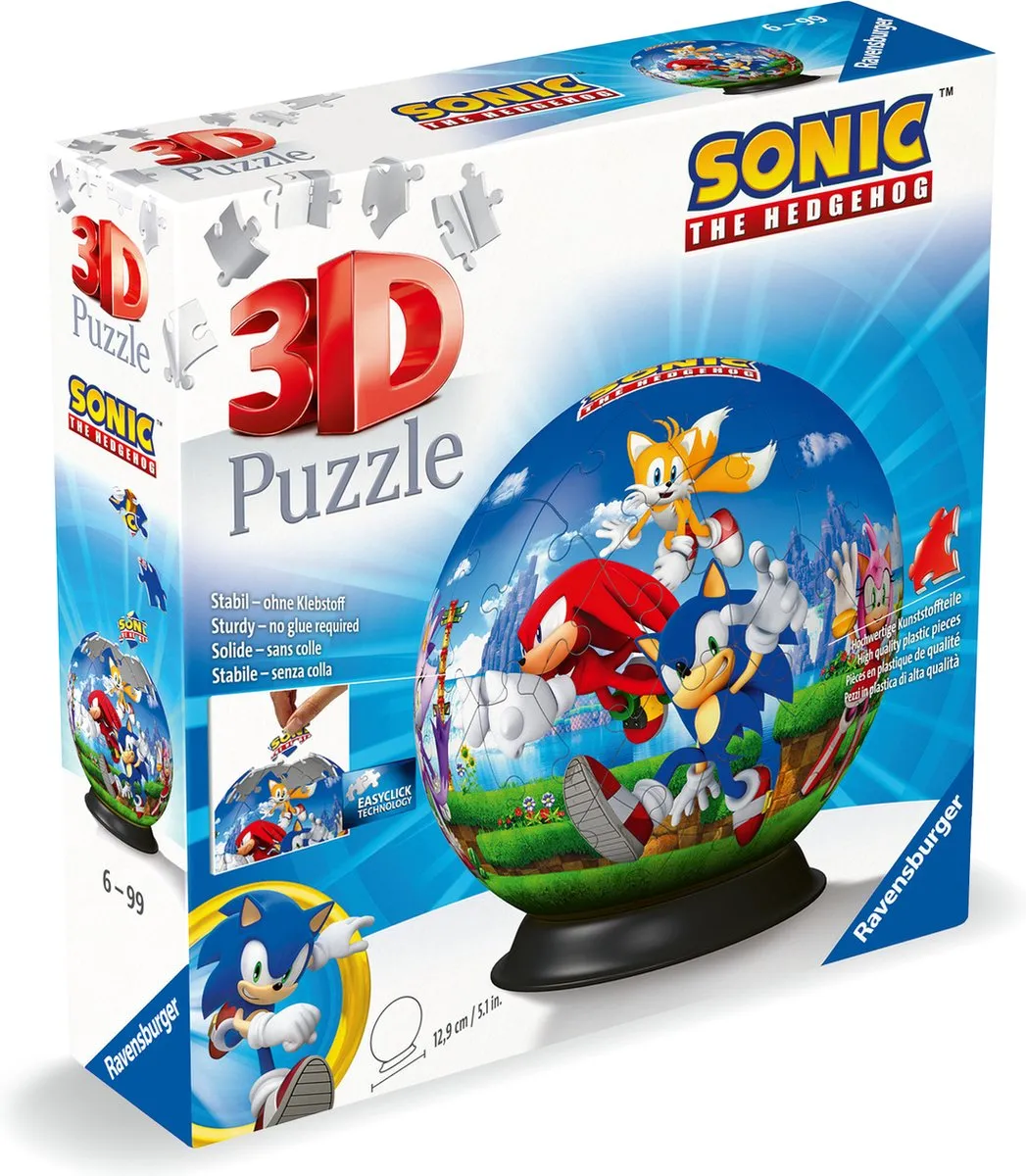 Ravensburger Sonic The Hedgehog 3D Puzzel 72 Stuks