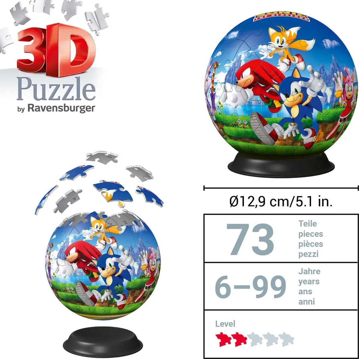 Ravensburger Sonic The Hedgehog 3D Puzzel 72 Stuks - Meerkleurig