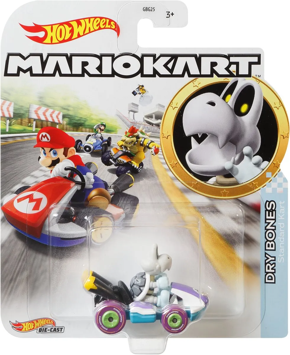 Hot Wheels Mario Kart Dry Bones Kart - Speelgoedvoertuig Multicolor