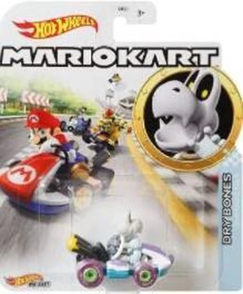 Hot Wheels Mario Kart Dry Bones Kart - Speelgoedvoertuig Multicolor