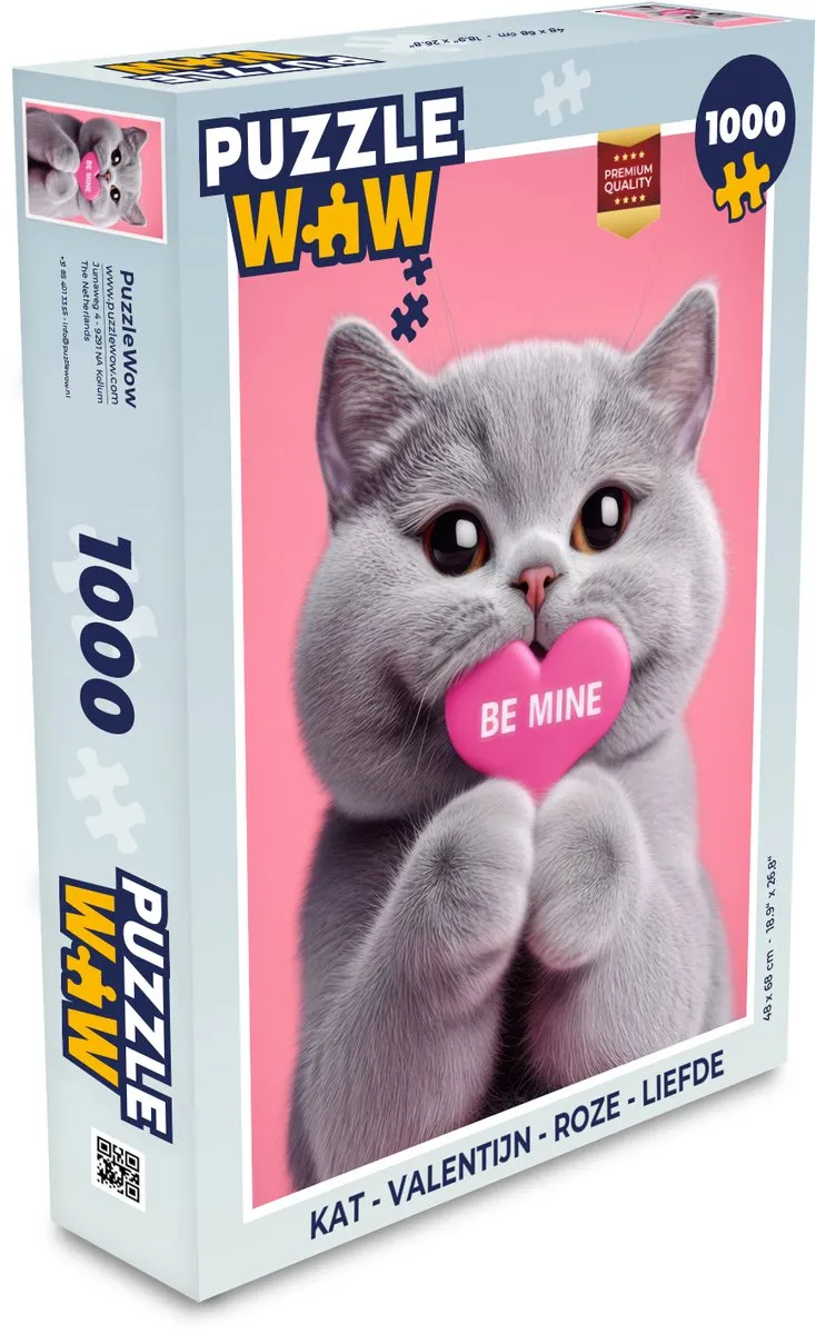 PuzzleWow Valentijn Kat Puzzel