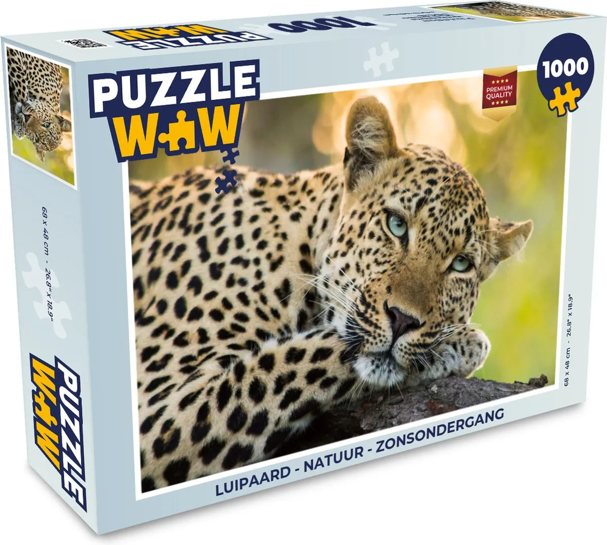 PuzzleWow Luipaard Natuur Zonsondergang Legpuzzel 1000 Stuks
