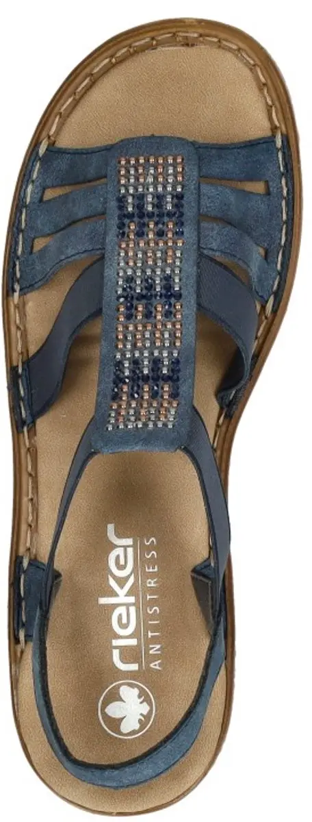 Rieker Plat Sandalen - Blauw Maat 36