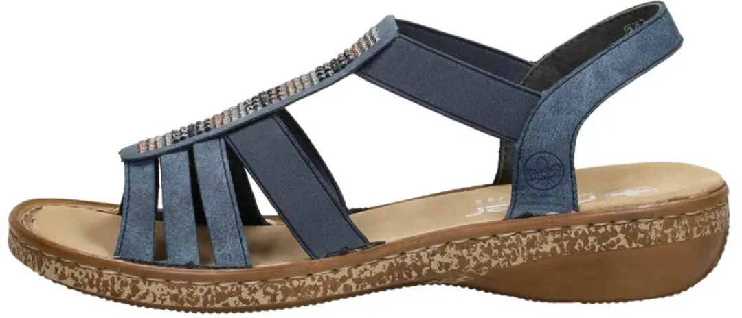 Rieker Plat Sandalen - Blauw Maat 36