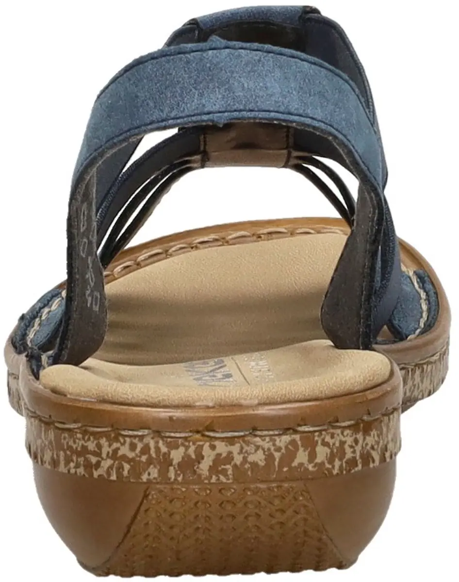 Rieker Plat Sandalen - Blauw Maat 36