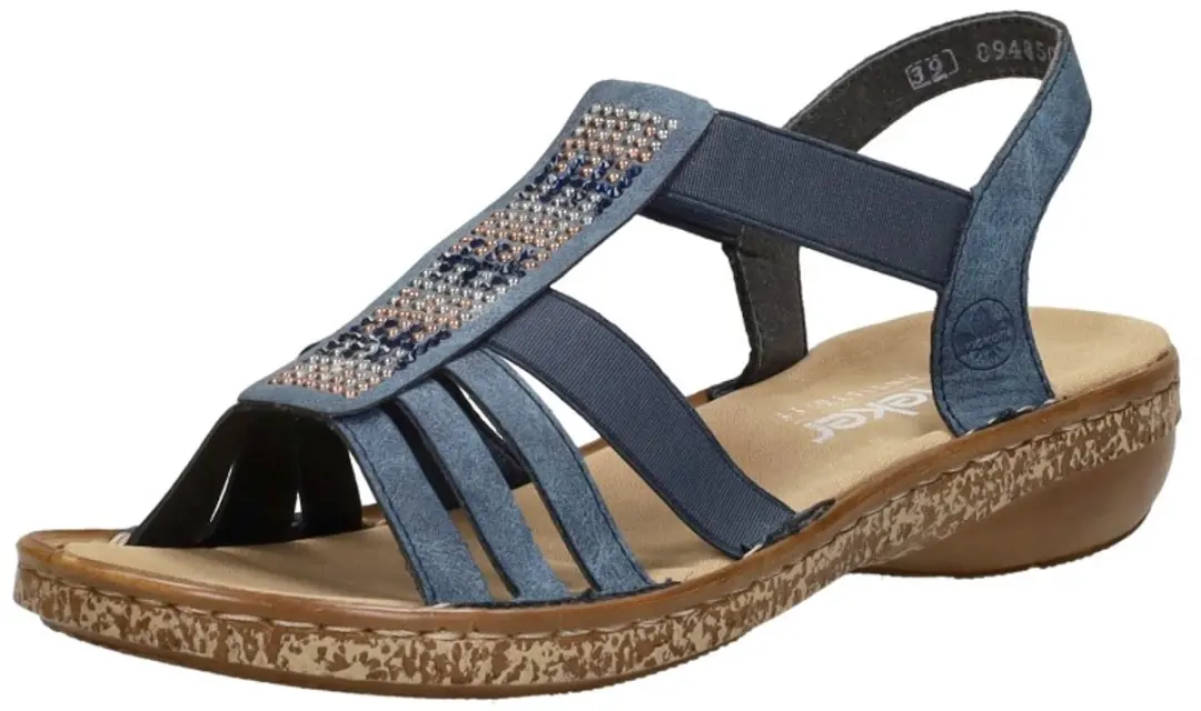 Rieker Plat Sandalen - Blauw Maat 36