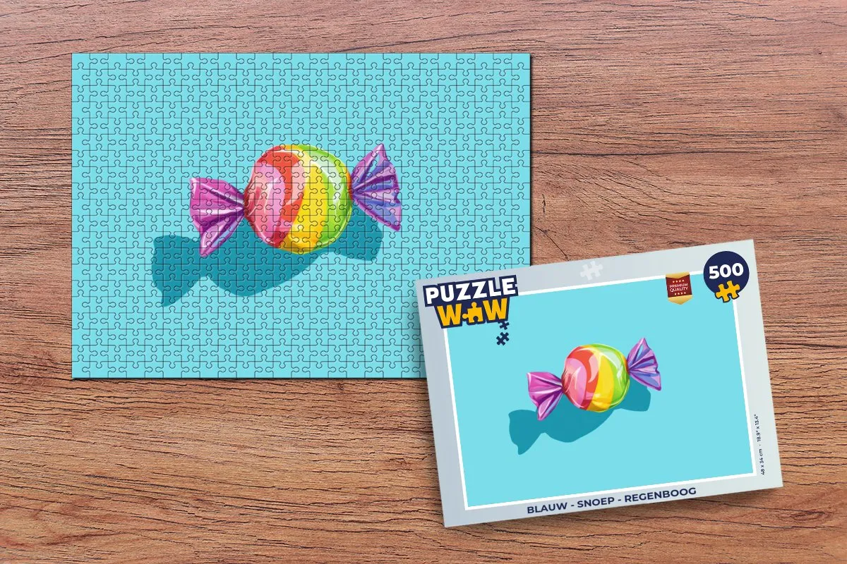 PuzzleWow Regenboog Legpuzzel 500 Stukjes - Snoep