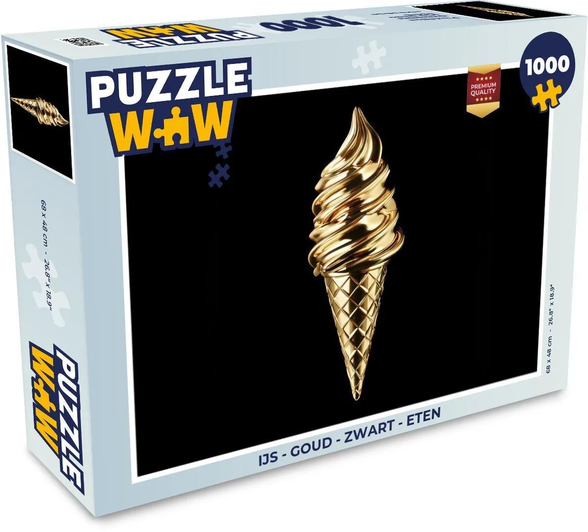 PuzzleWow IJsco Legpuzzel 1000 Stuks - Goud/Zwart