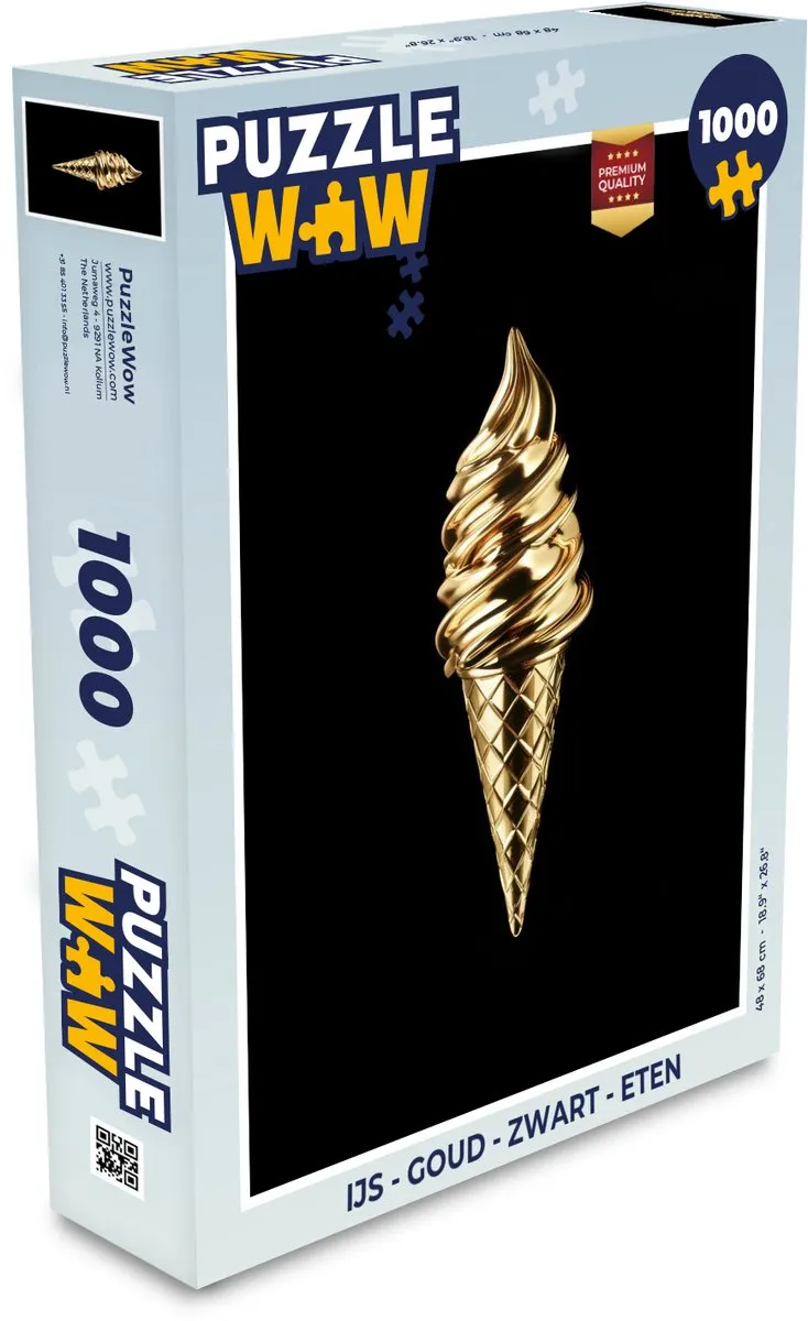 PuzzleWow IJsco Legpuzzel 1000 Stuks - Goud/Zwart