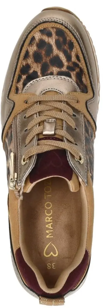 Marco Tozzi Leopard Sneakers - Beige - Maat 40 - afbeelding 5 van 6