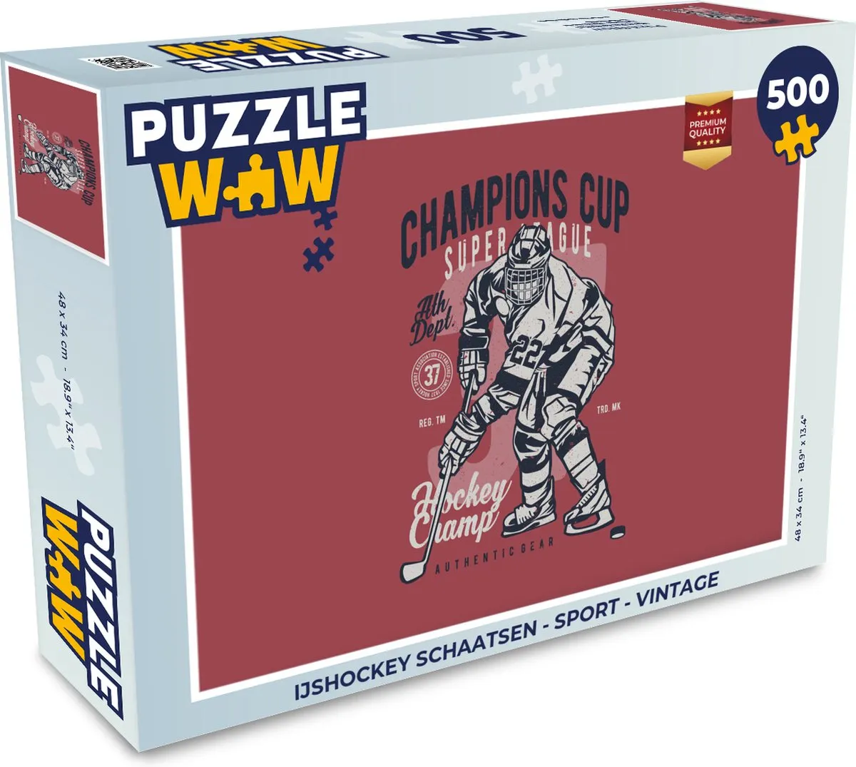 PuzzleWow IJshockey Schaatsen Legpuzzel 500 Stuks