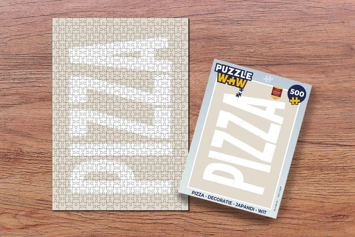 PuzzleWow Japandi Pizza Legpuzzel 500 Stuks - Wit