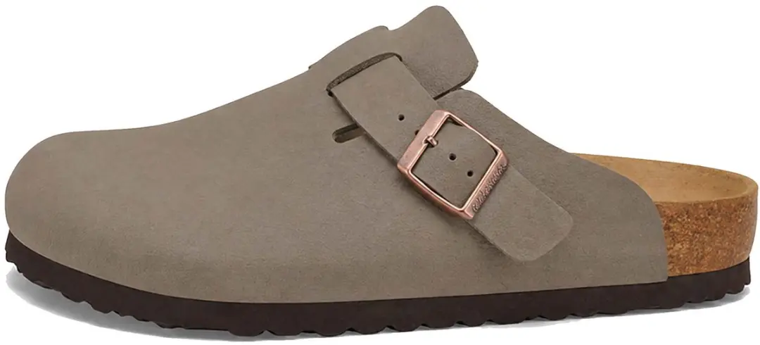 Birkenstock Boston Birkibuc Slipper - Grijs - afbeelding 4 van 6