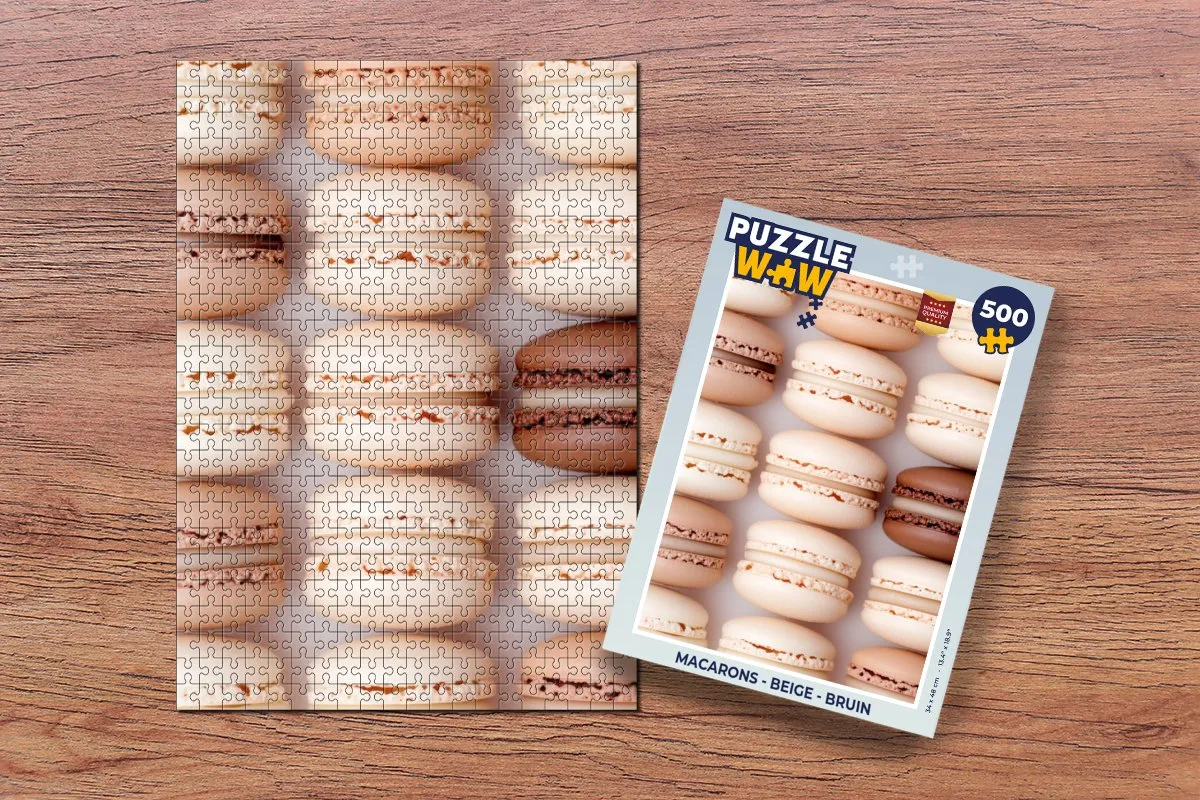 PuzzleWow Macarons Legpuzzel 500 Stuks - Beige/Bruin