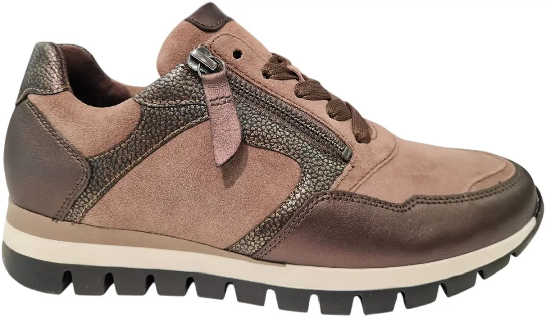 Gabor Rollingsoft Beige Suede Dames Sneakers
