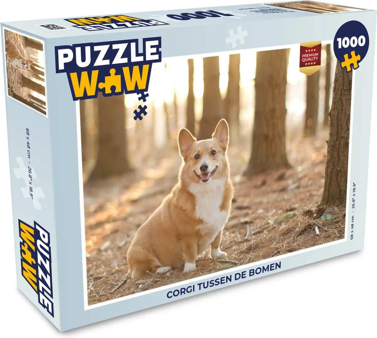 PuzzleWow Corgi tussen de bomen Legpuzzel 1000 Stuks - Multicolor