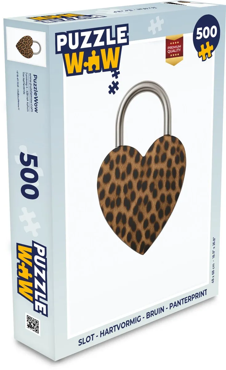 PuzzleWow Hartvormige Panterprint Puzzel 500 Stuks