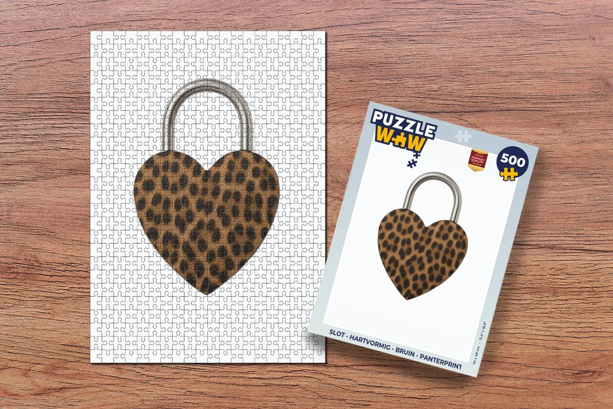 PuzzleWow Hartvormige Panterprint Puzzel 500 Stuks - MPN 8721373927733