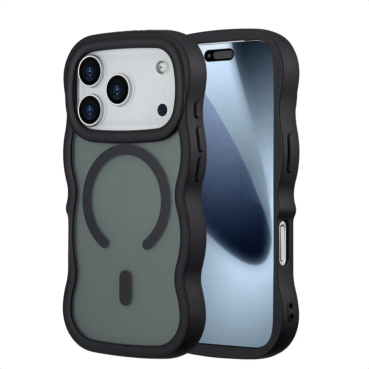 Selencia Wavy Case iPhone 17 Pro - Zwart
