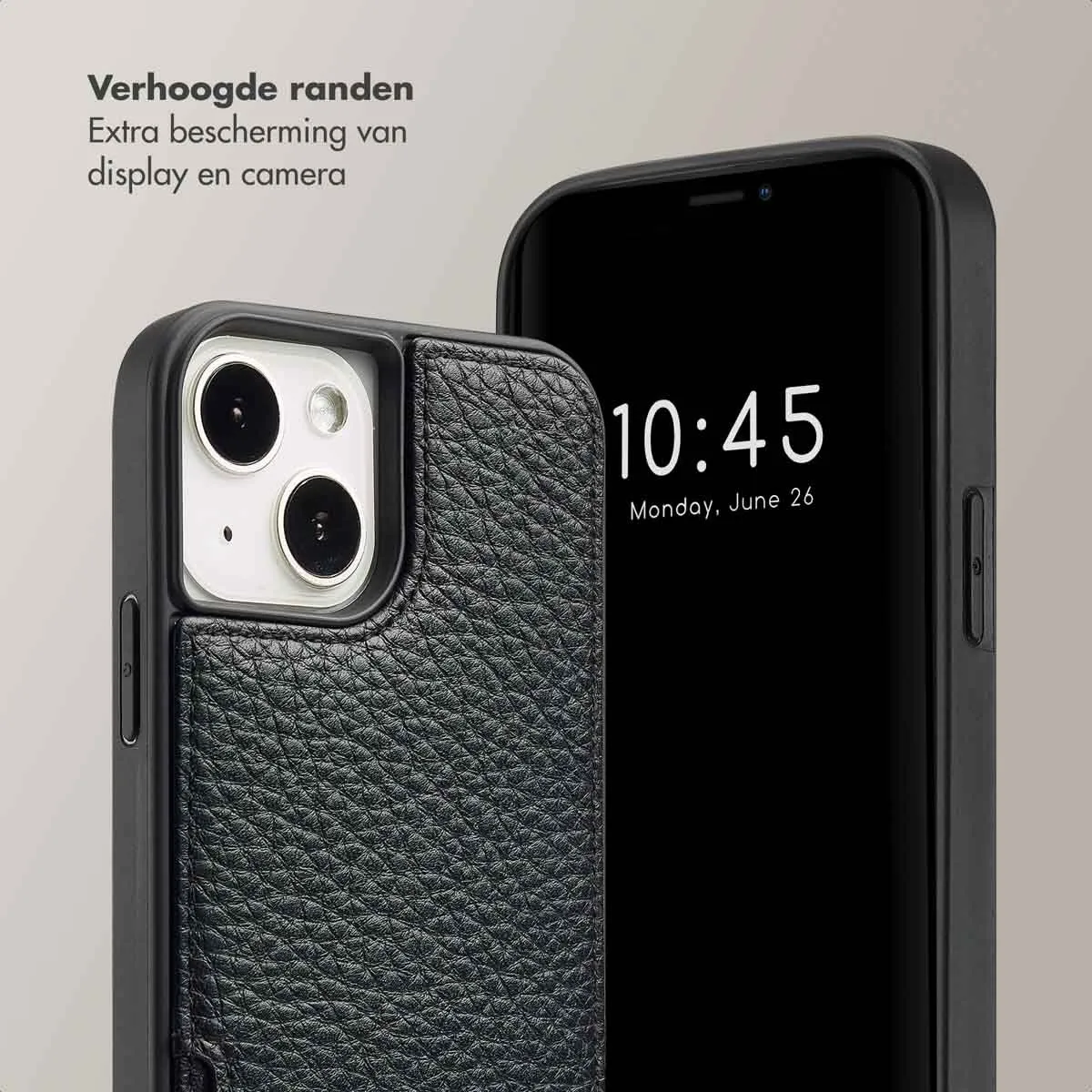 Selencia Hoesje iPhone 13/14 Backcover - 2 Pasjes - Zwart