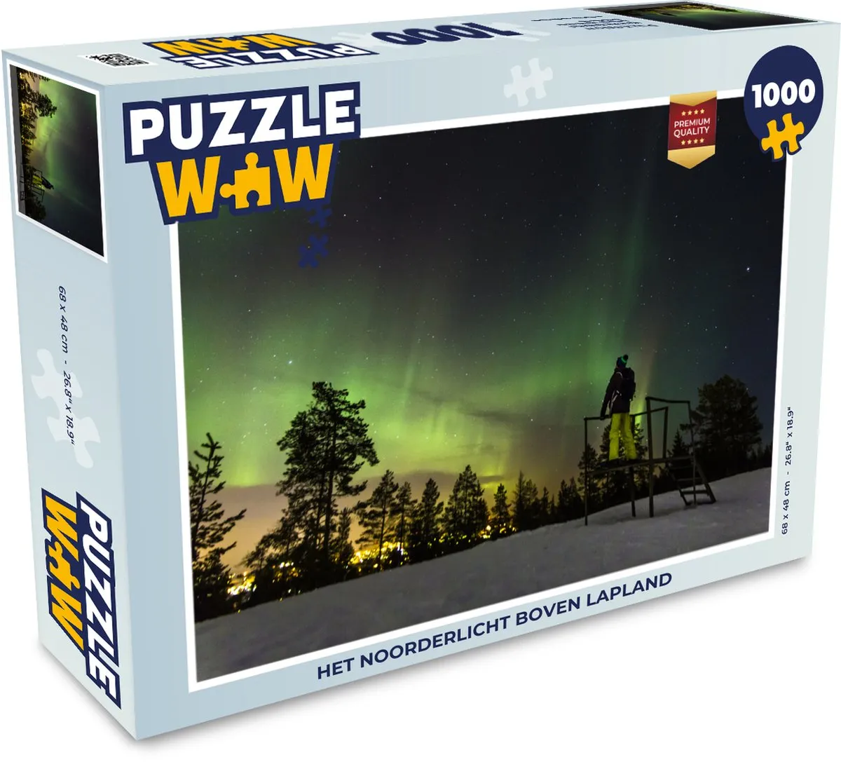 PuzzleWow Het Noorderlicht Lapland Legpuzzel 1000 Stuks - Multicolor