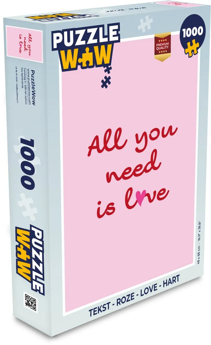 PuzzleWow Love Hart Legpuzzel 1000 Stuks