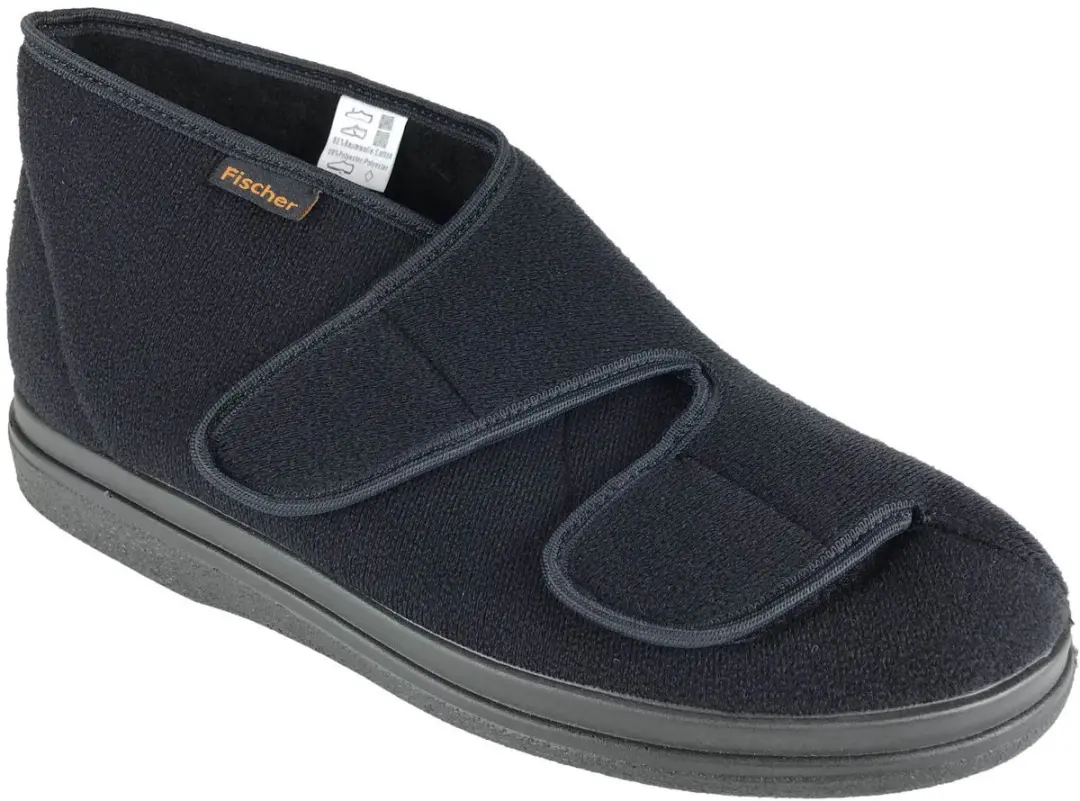Fischer 13997 zwarte pantoffel met velcro voor steunzolen