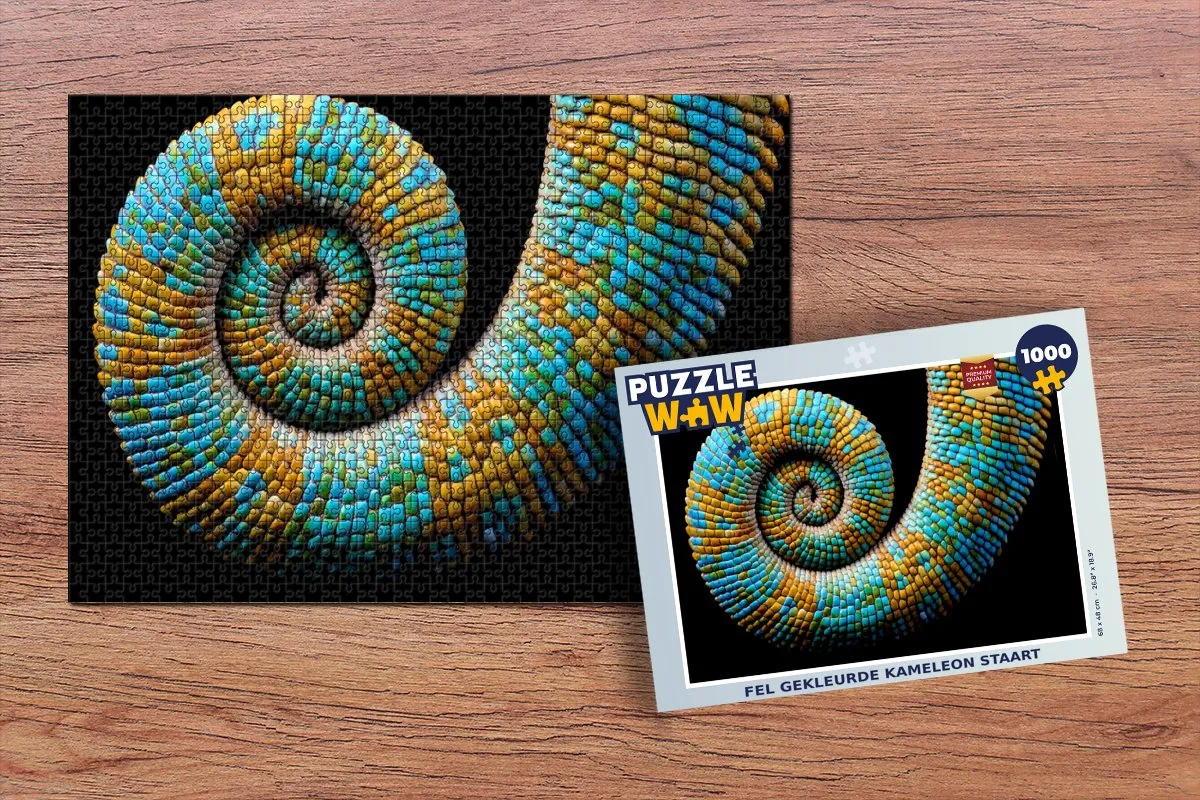 PuzzleWow Kameleon Staart Legpuzzel 1000 Stuks - Multicolor