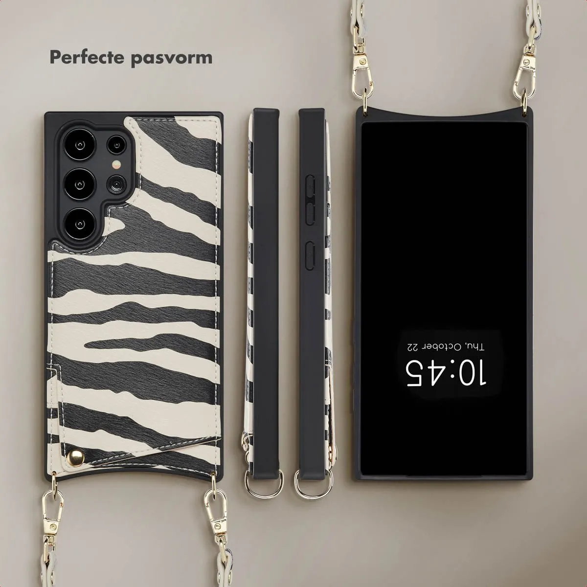 Selencia Hoesje Samsung Galaxy S24 Ultra Zazzy Zebra - 2 Pasjes
