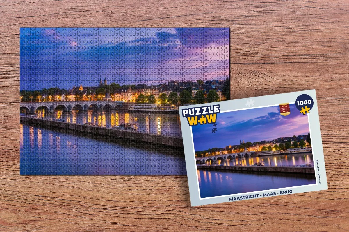 PuzzleWow Maastricht - Maas - Brug Legpuzzel 1000 Stuks - Multicolor