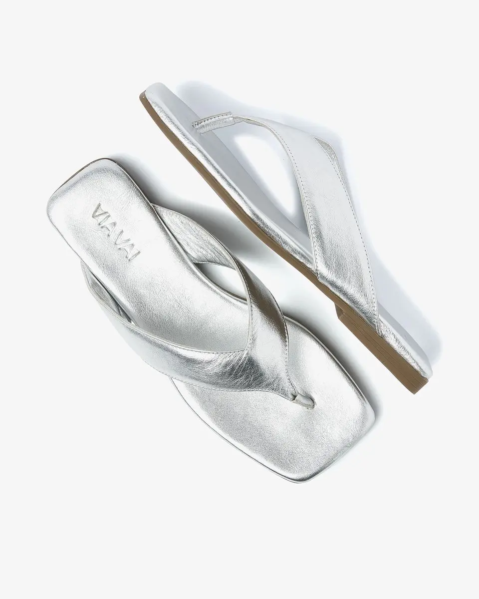 VIA VAI Kiki Berry Slippers Dames - 36 - Zilver - afbeelding 3 van 6