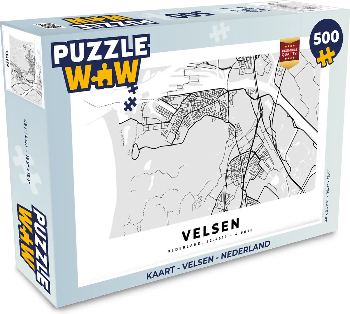 PuzzleWow Legpuzzel Velsen Nederland 500 Stuks - Multicolor
