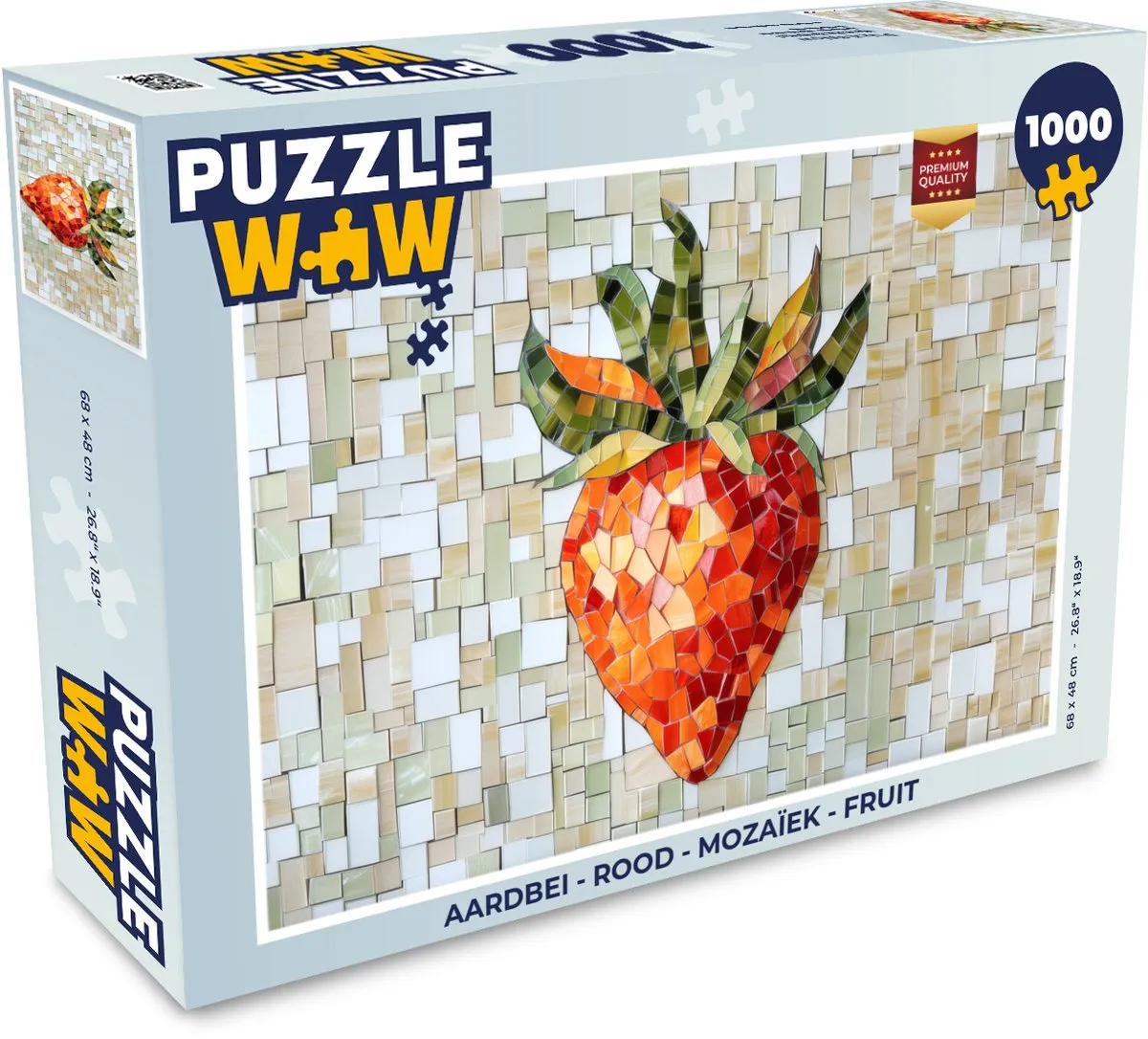 PuzzleWow Aardbei Mozaïek Legpuzzel 1000 Stuks - Rood