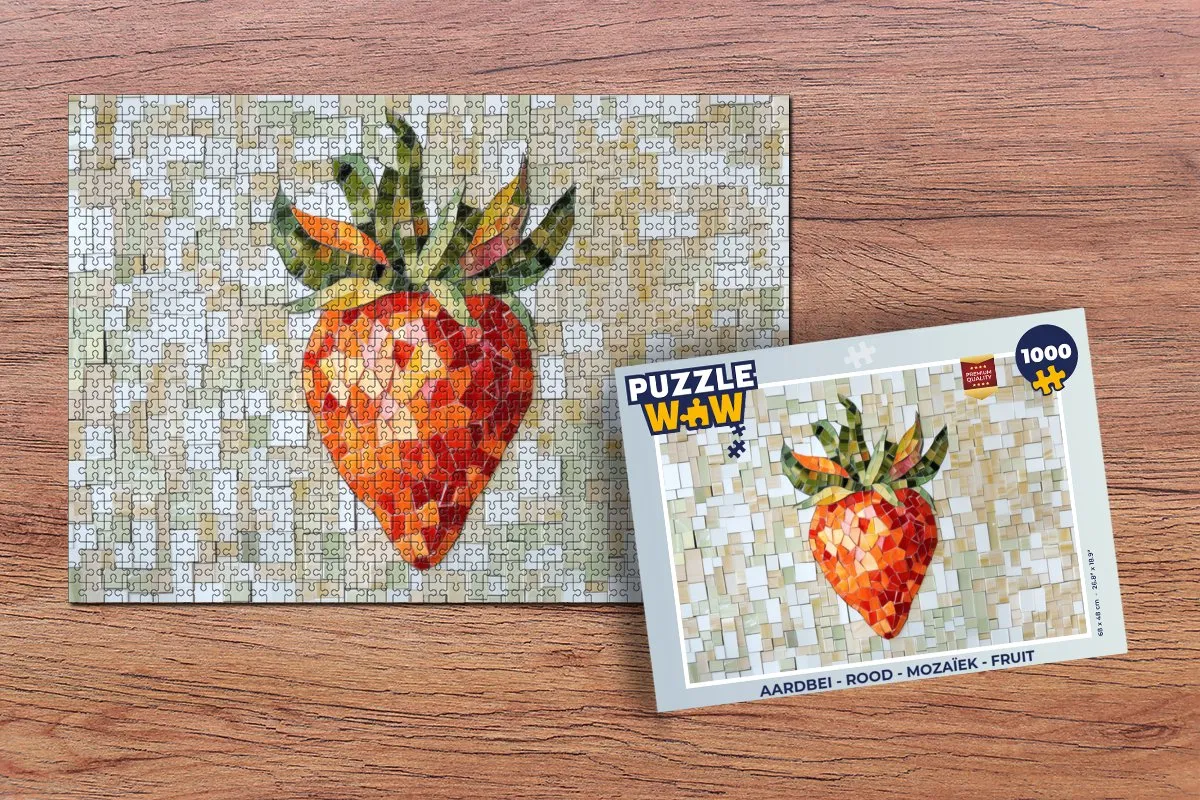 PuzzleWow Aardbei Mozaïek Legpuzzel 1000 Stuks - Rood