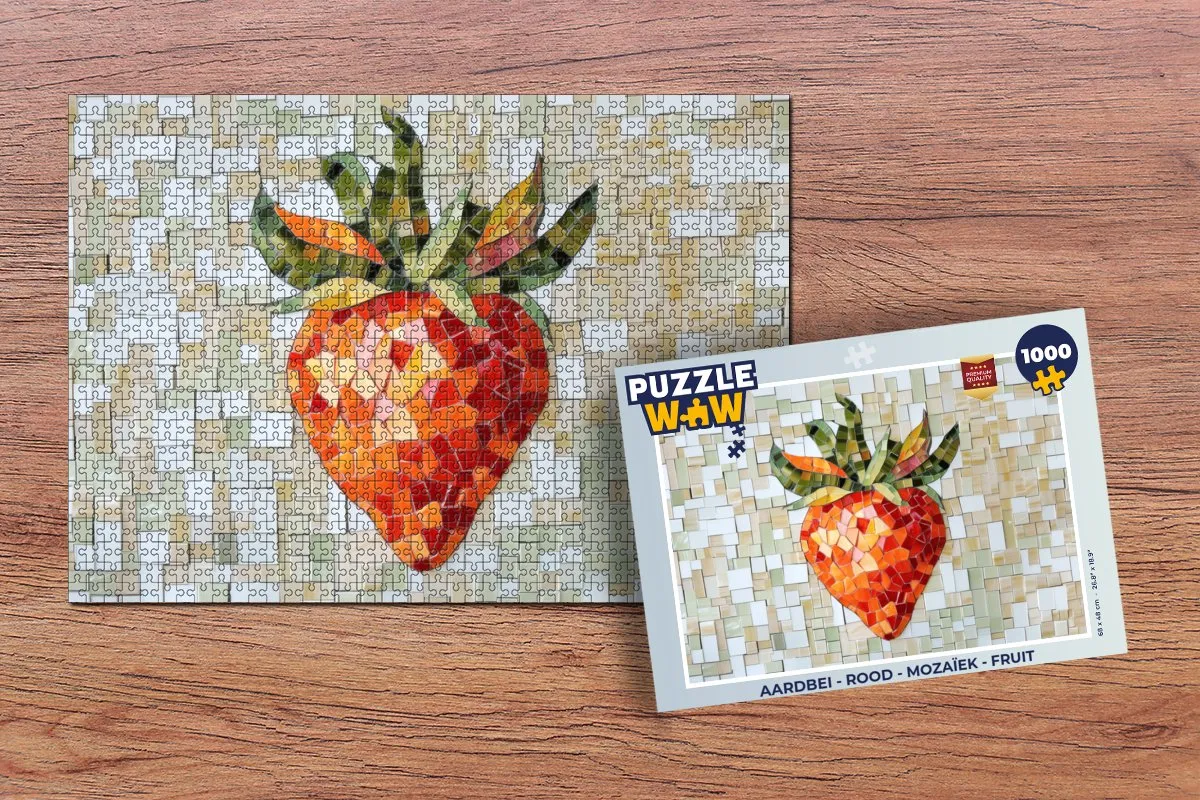 PuzzleWow Aardbei Mozaïek Legpuzzel 1000 Stuks - Rood