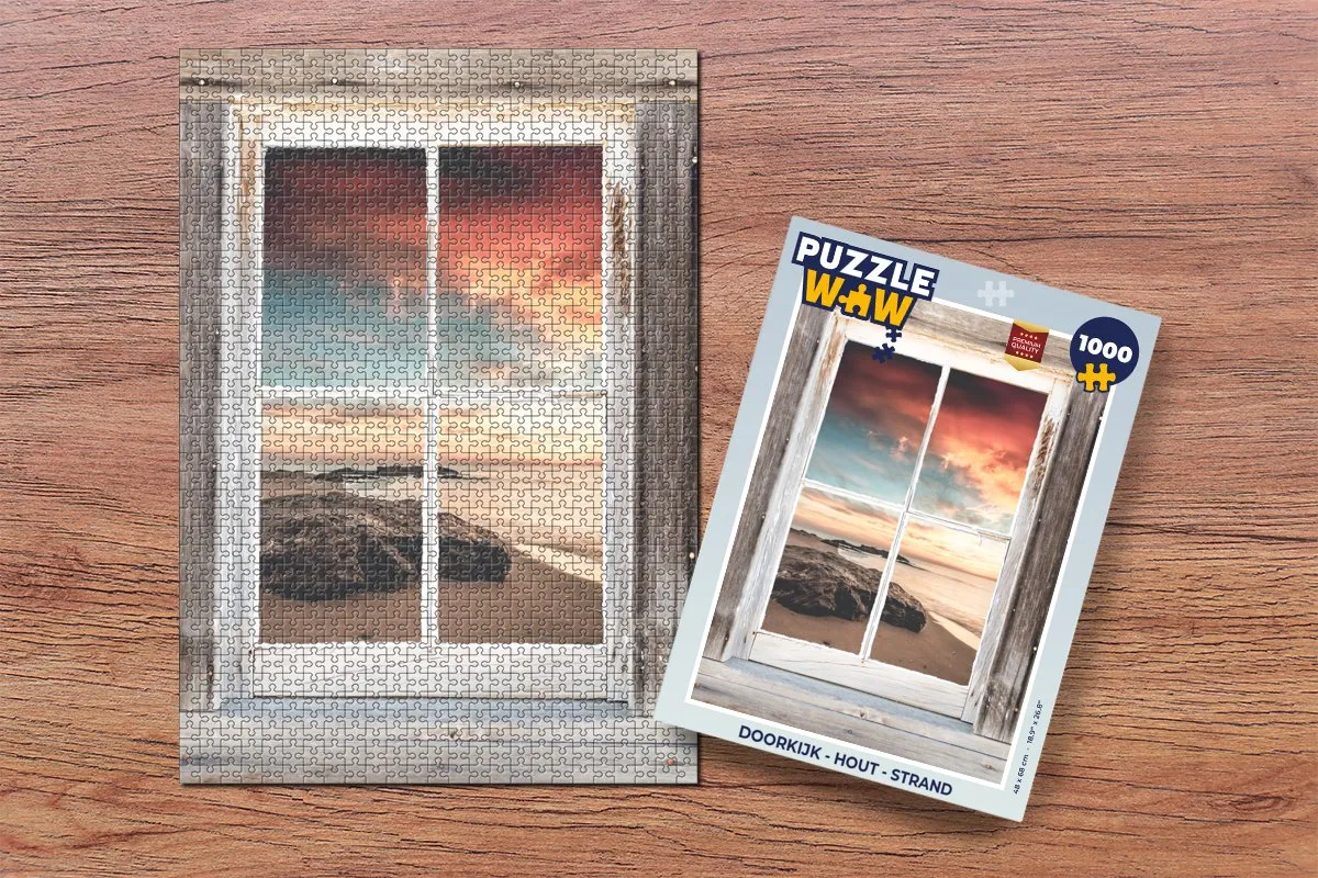 PuzzleWow Doorkijk Strand Legpuzzel 1000 Stuks - Multicolor