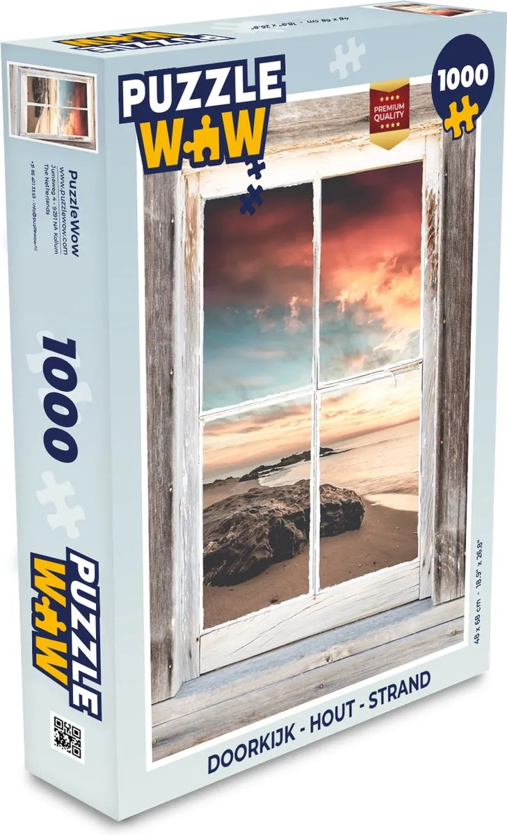 PuzzleWow Doorkijk Strand Legpuzzel 1000 Stuks