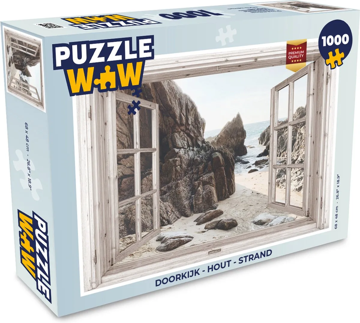 PuzzleWow Doorkijk Strand Legpuzzel 1000 Stuks - Multicolor