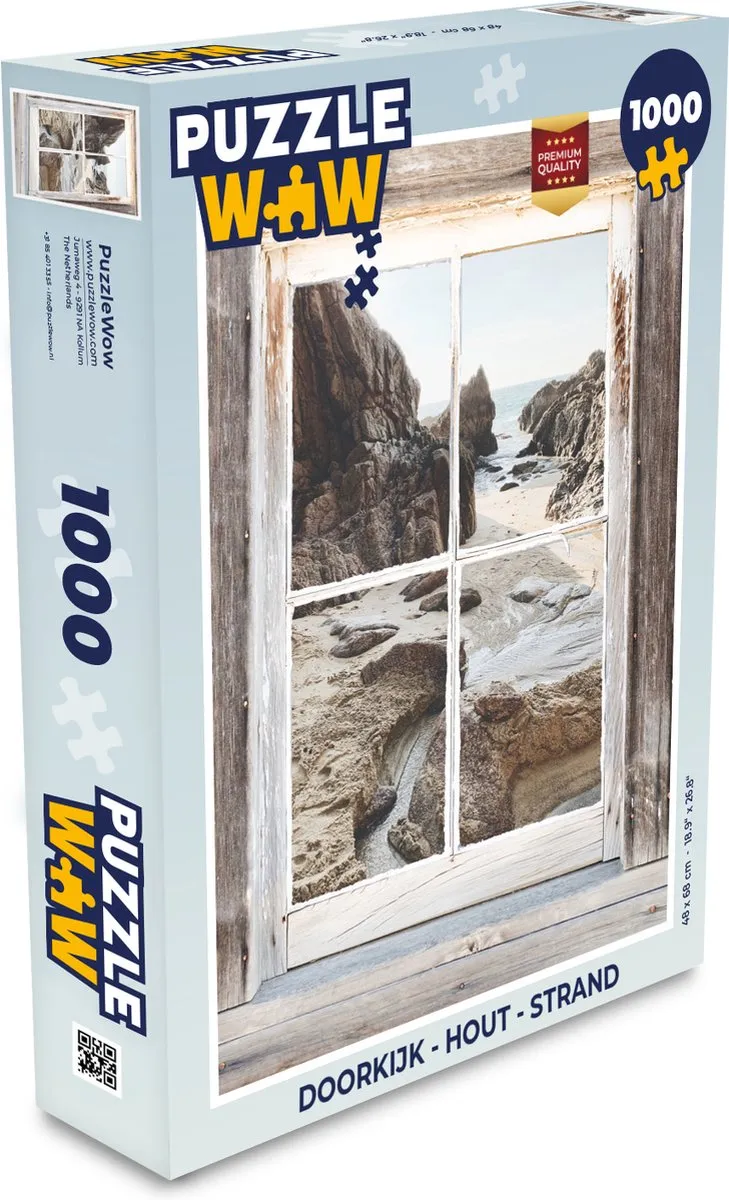 PuzzleWow Doorkijk Strand Legpuzzel 1000 Stuks - Multicolor