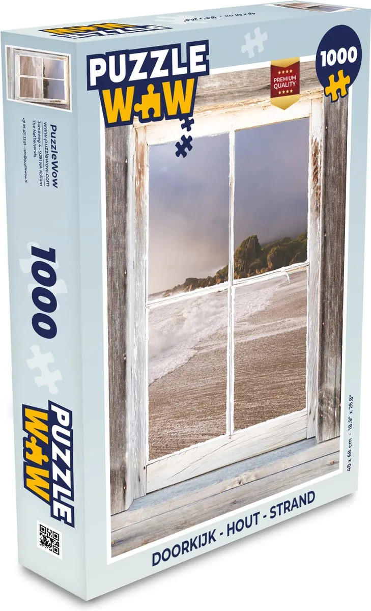 PuzzleWow Doorkijk Strand Legpuzzel 1000 Stuks - Multicolor