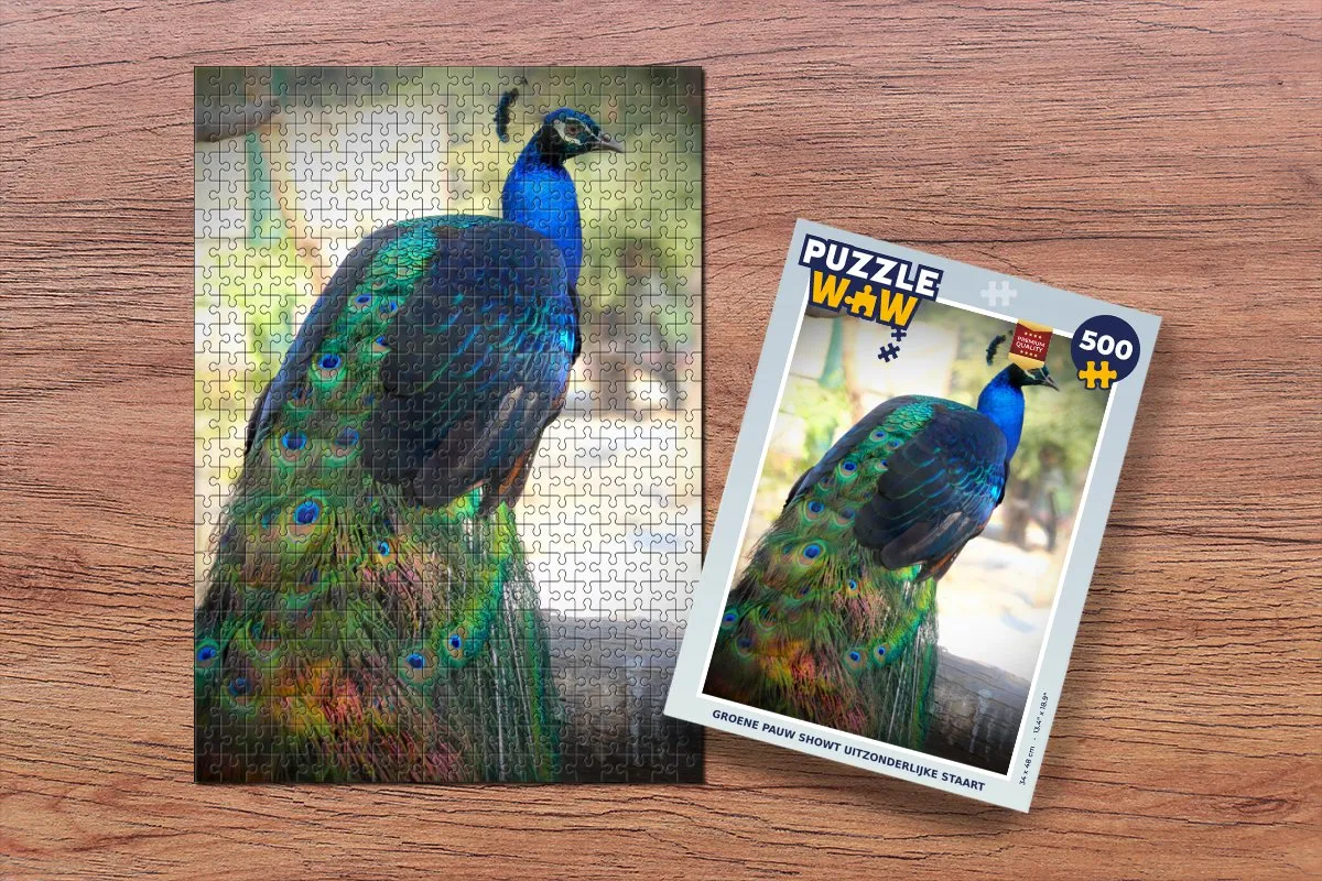 PuzzleWow Pauw Legpuzzel 500 Stuks - Multicolor