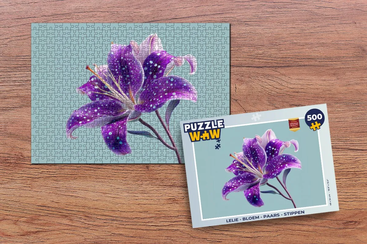 PuzzleWow Lelie Bloem Legpuzzel 500 Stuks - Paars