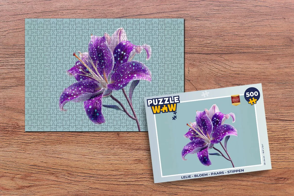PuzzleWow Lelie Bloem Legpuzzel 500 Stuks - Paars