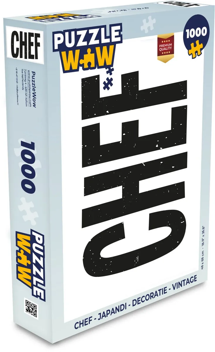 PuzzleWow Puzzel Chef Japandi Legpuzzel 1000 Stuks - Zwart/Wit