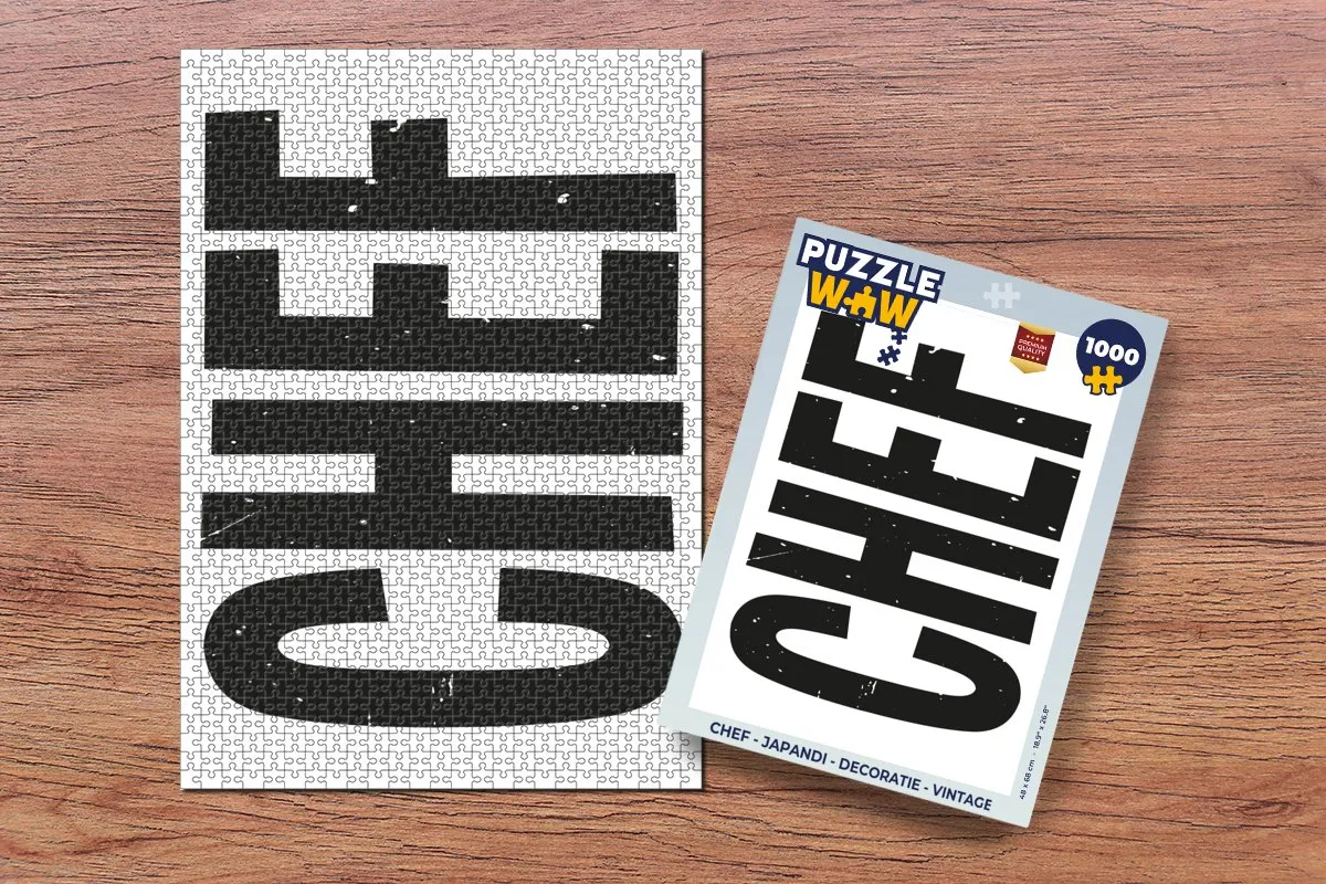PuzzleWow Puzzel Chef Japandi Legpuzzel 1000 Stuks - Zwart/Wit
