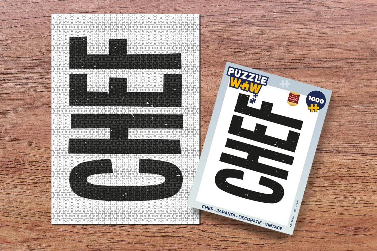 PuzzleWow Puzzel Chef Japandi Legpuzzel 1000 Stuks - Zwart/Wit