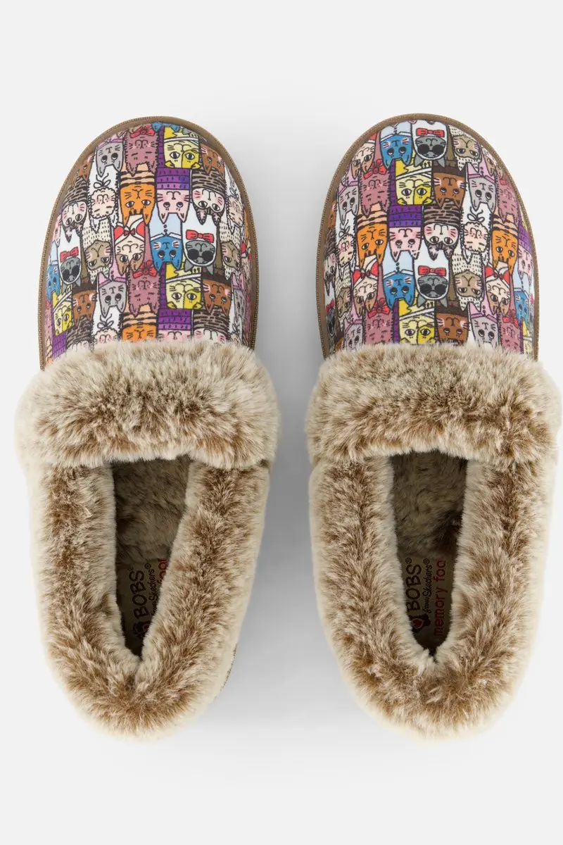 Skechers Bobs Too Cozy Chic Cat Dames Sloffen - afbeelding 5 van 6
