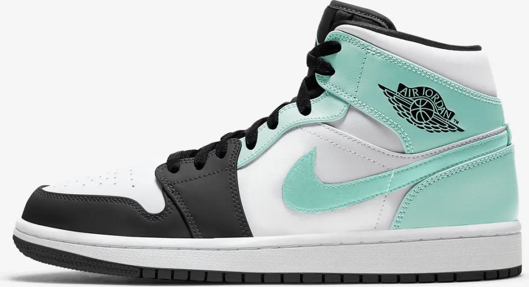 Nike Air Jordan 1 Mid (GS), White/Tropical Twist Black, 554725 132, EUR 37.5