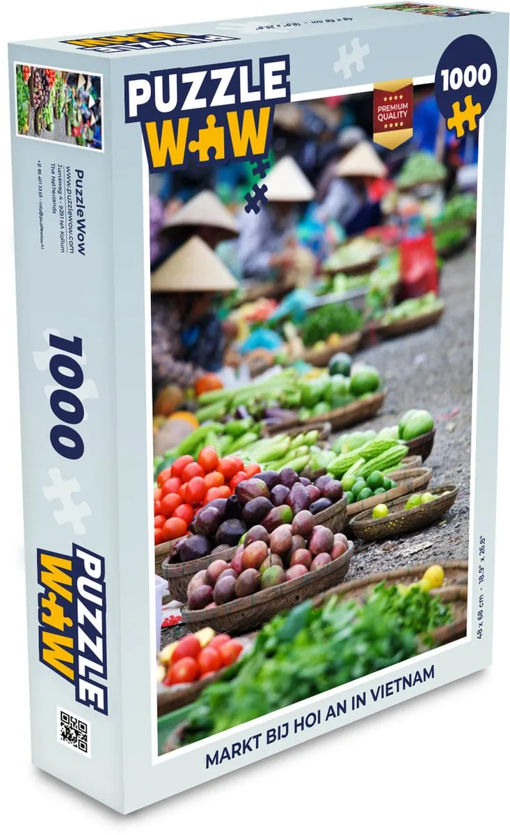 PuzzleWow Legpuzzel Markt bij Hoi An Vietnam 1000 Stuks