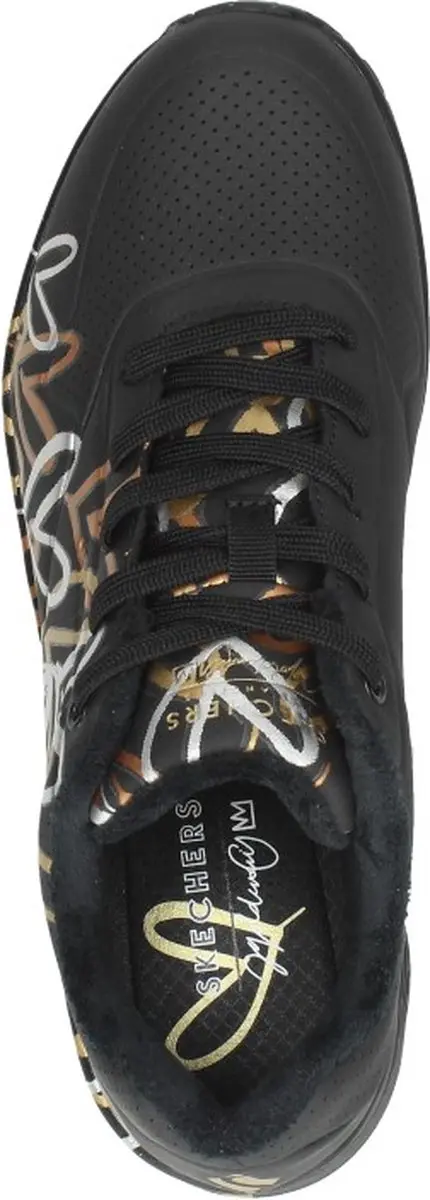 Skechers Uno-Metallic Love Dames Sneakers - Zwart - afbeelding 6 van 6